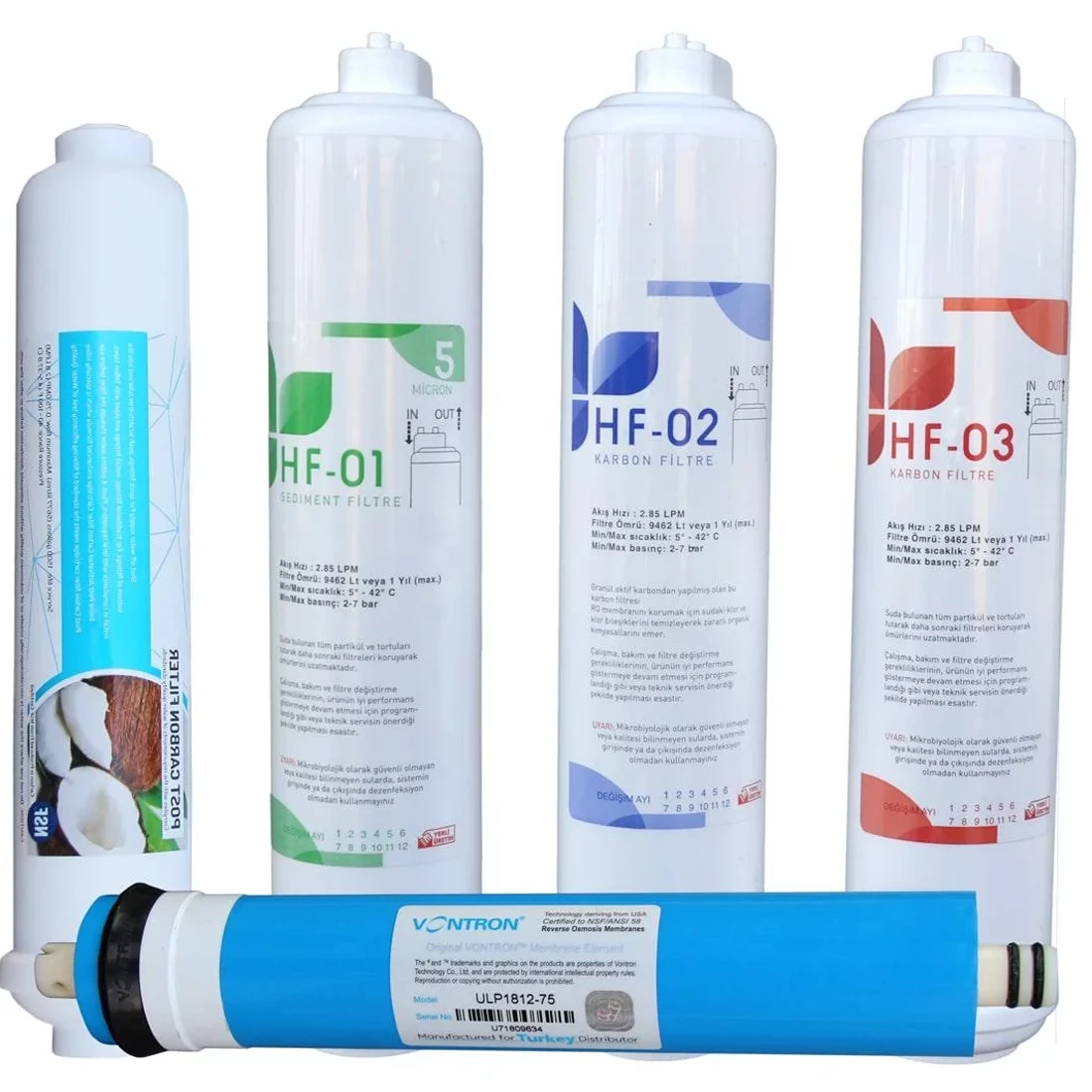 Çubuklu İnline Filtre Seti Membran Filtre