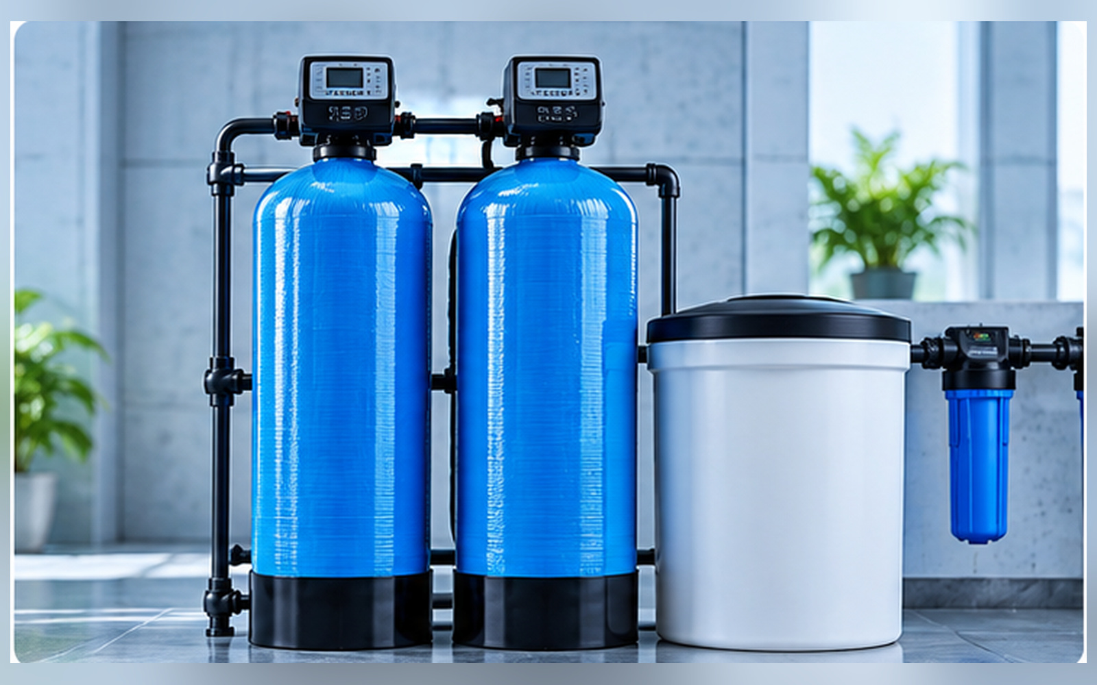 Su yumuşatma sistemi reçine tankları ve otomatik valf